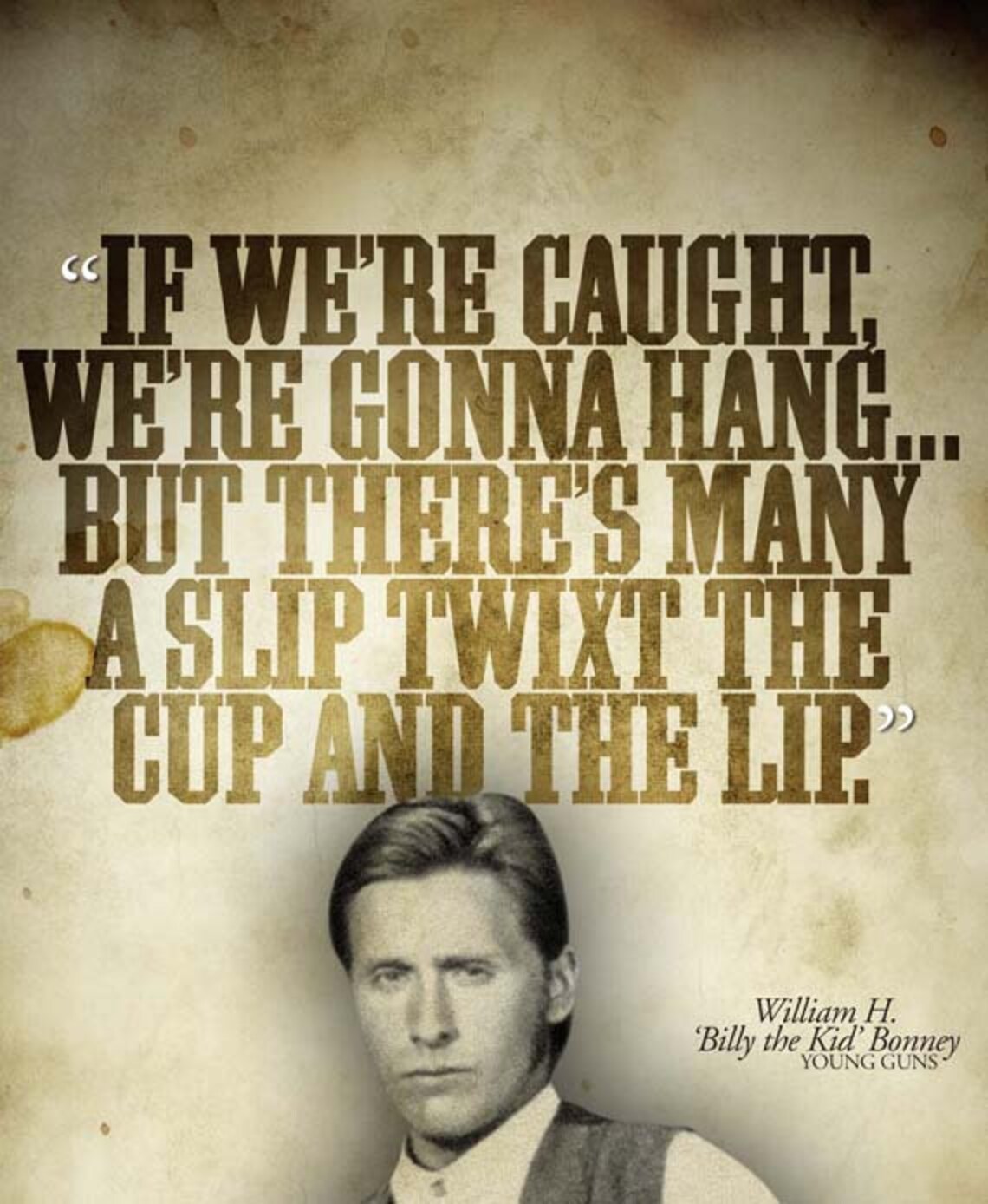 YOUNG GUNS Billy the Kid hang Quote Poster Etsy