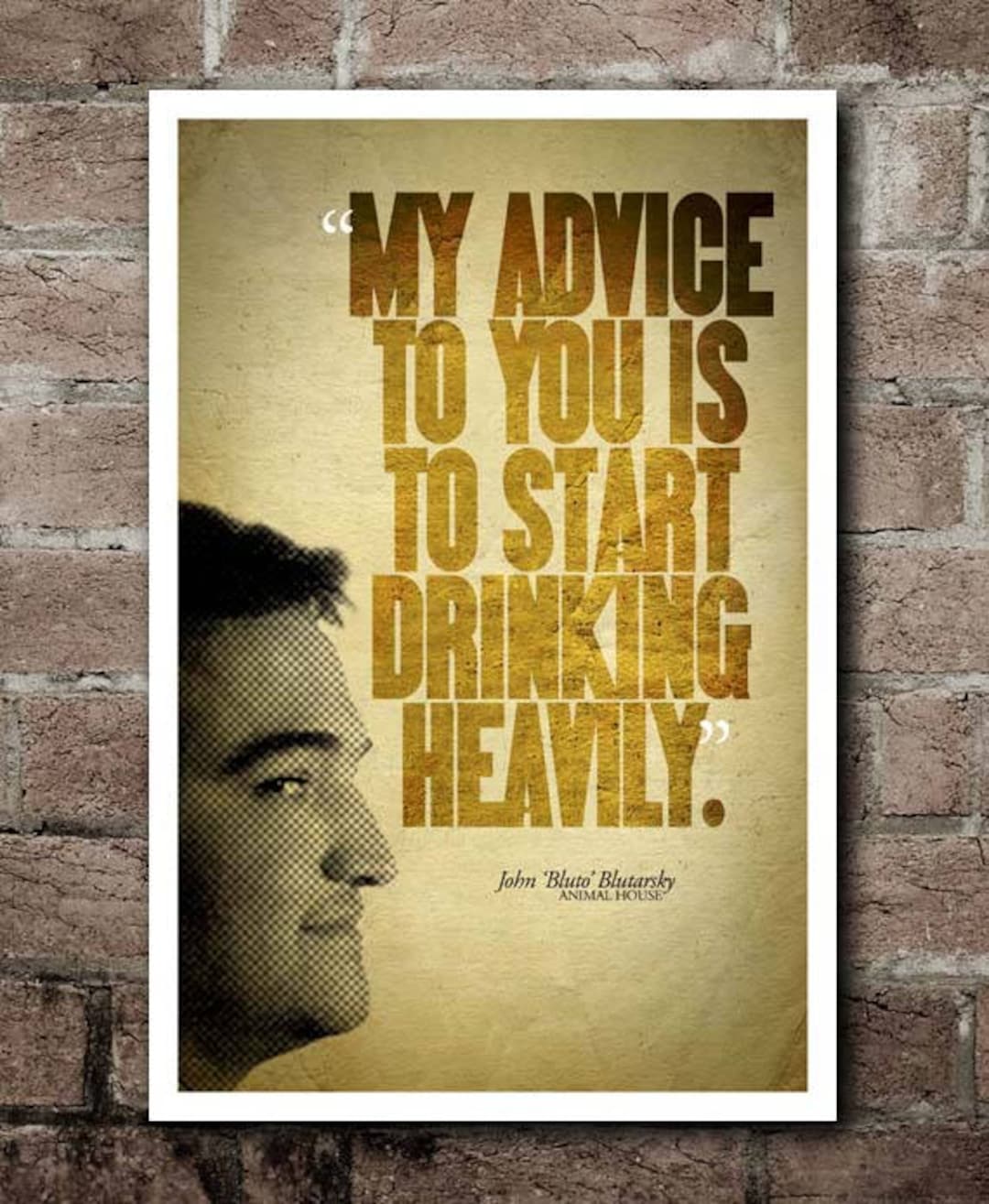 Animal House BLUTO start Drinking Heavily Quote Poster 12x18 Etsy