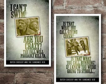 Butch Cassidy and The Sundance Kid COMBO PACK Quote Posters (12"x18")