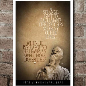 Es una vida maravillosa CLARENCE "La vida de cada hombre..." Cartel de la cita (12"x18")