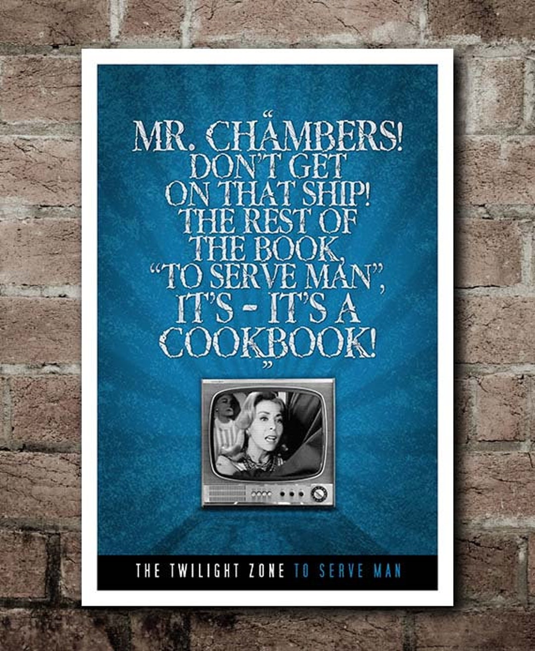 The Twilight Zone to Serve Man cookbook Quote Poster 12x18 Etsy
