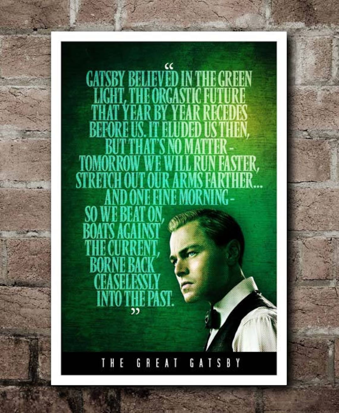 The Great Gatsby green Light Quote Poster 12x18 Etsy