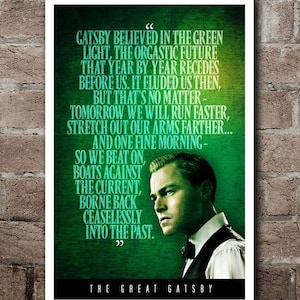 The Great Gatsby &quot;GREEN LIGHT&quot; Quote Poster (12&quot;x18&quot;)