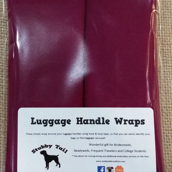 Luggage Handle Wraps (1 Pair)  Choose from Solid Colors