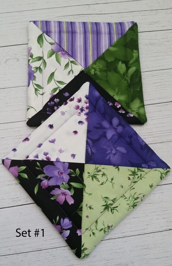 Handmade Hot Pad, Violet Catalina Fabric by Maywood Studio, Pair of 2