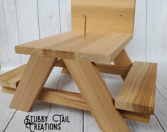 Comedero de mesa de picnic para ardillas
