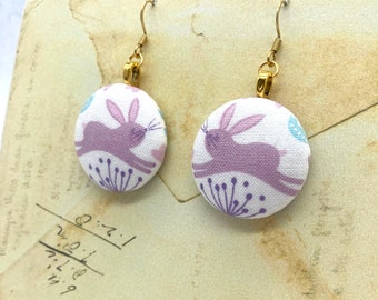 Springtime Rabbit Earrings - Cute Gift for Her - Nature Inspired jewellery