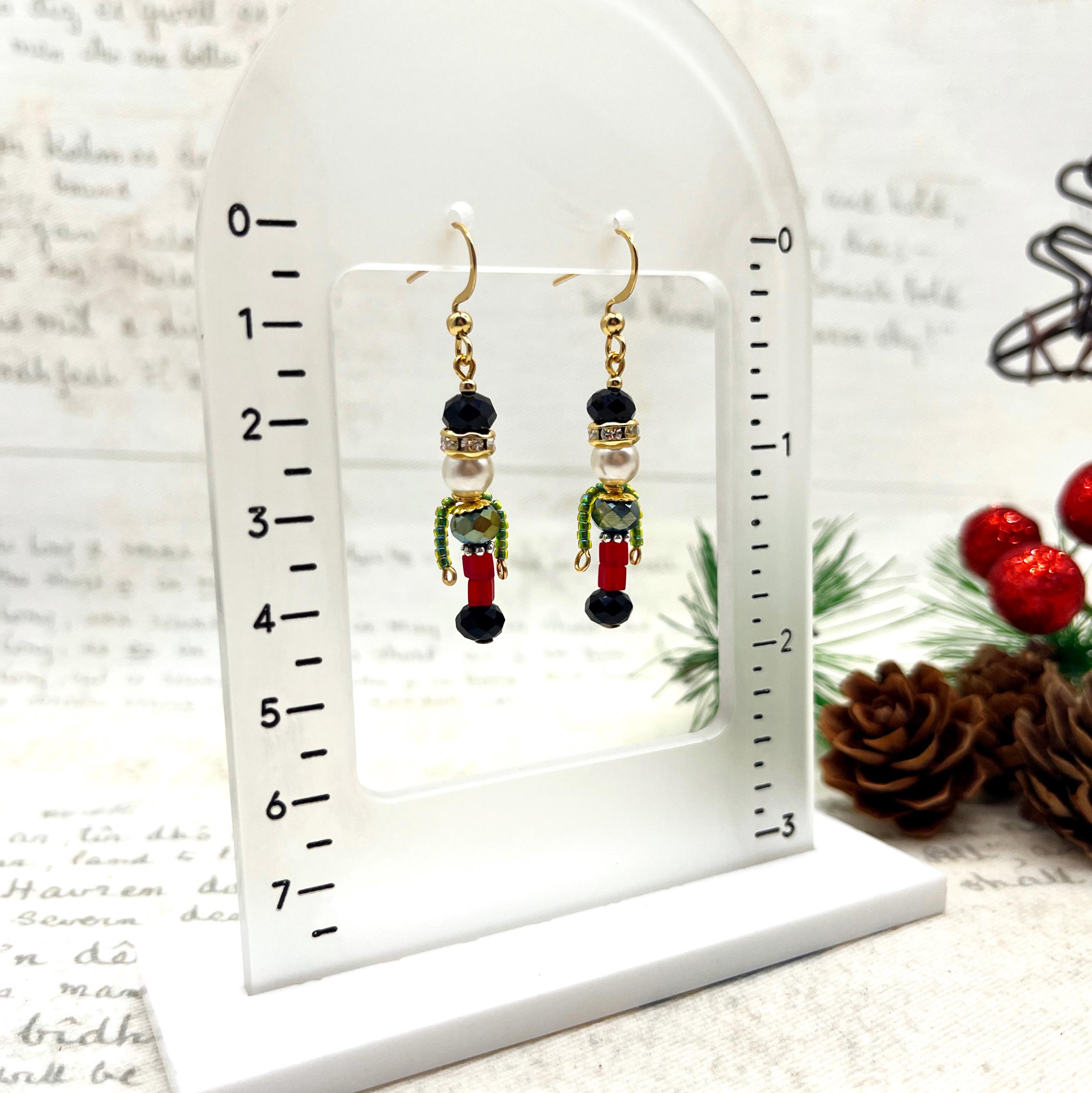Boucles D'oreilles Casse-noisette De Noël - En Métal émaillé, Motif Soldat, Pour Femme