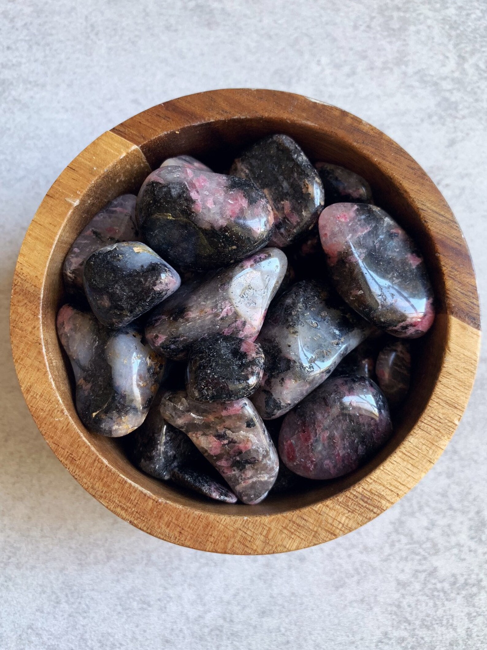 Healing Stones Rhodonite Crystals Genuine Gemstones Solar Etsy