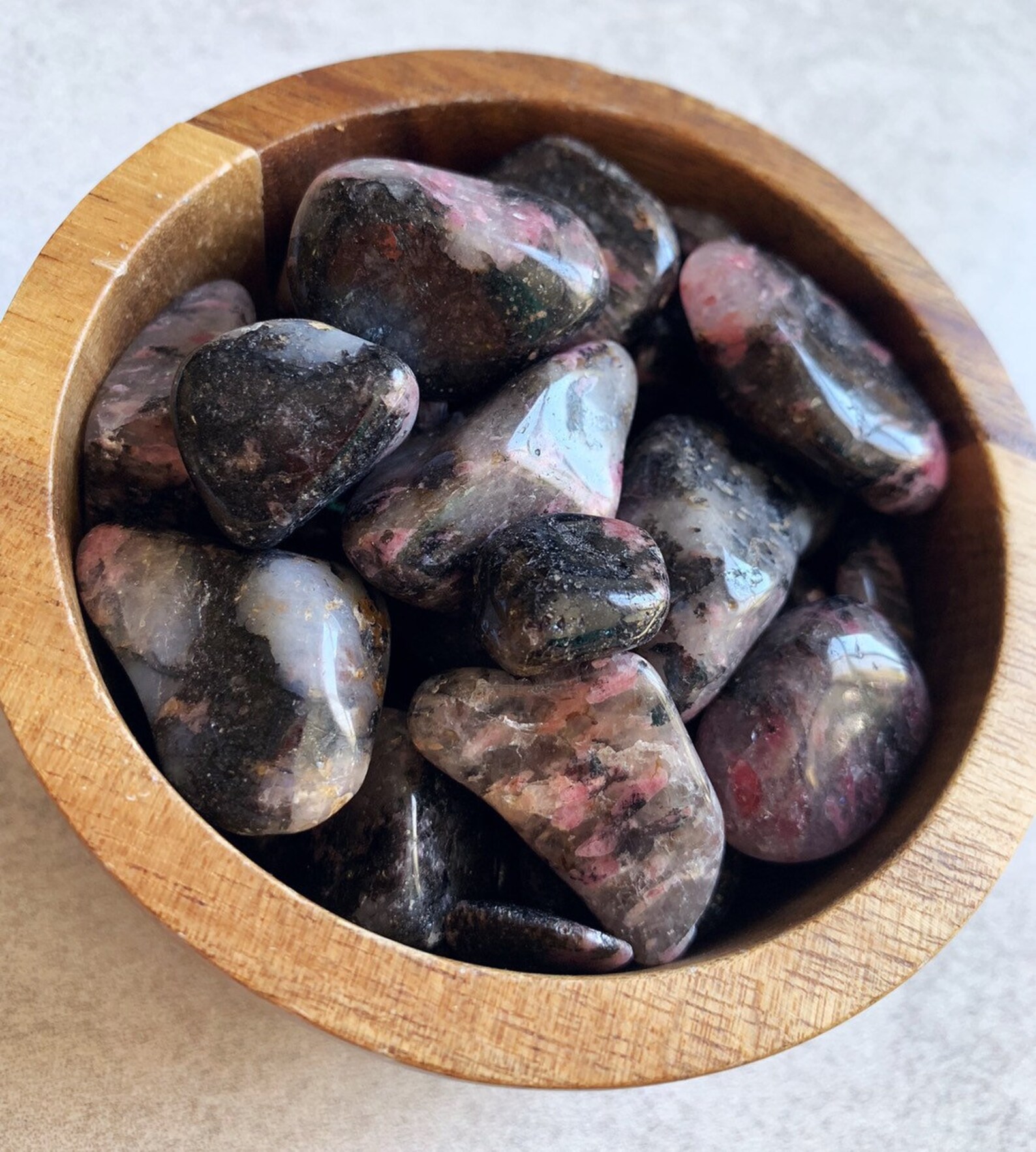 Healing Stones Rhodonite Crystals Genuine Gemstones Solar Etsy