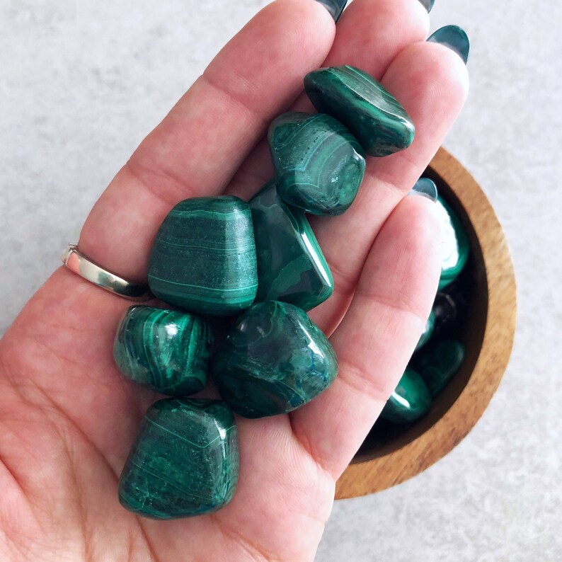 Healing Stones Malachite Crystals Genuine Gemstones Etsy