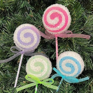 4 Lollipop Ornamente Urlaub Candy Dekorationen Weihnachten Dekor