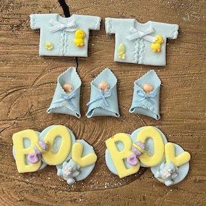 Babyparty oder Gender Reveal Kuchen oder Favor Dekorationen Kaltporzellan