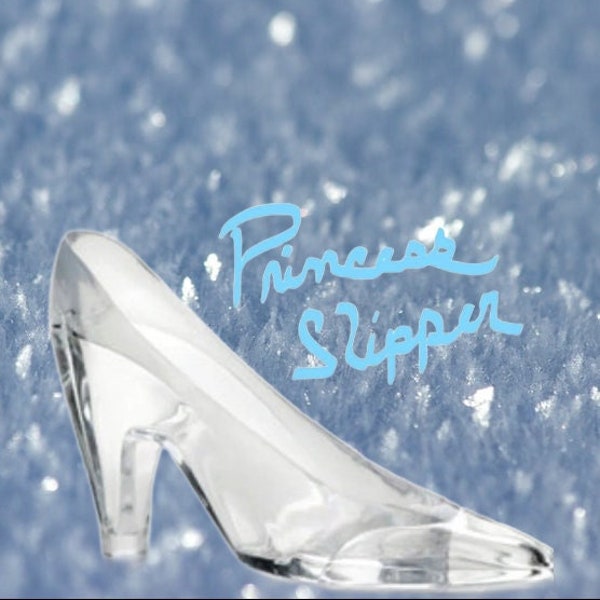 Cinderella Slipper Large Clear Plastic Slipper “Princess" Shoe Cake Topper Party Favors Engagement Party Cinderella Glass Slipper