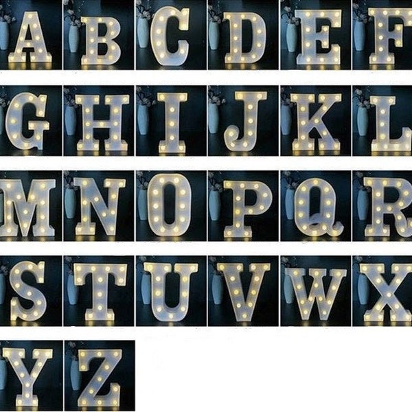 6" light Up Marquee Battery Operated light up letters illuminated | Light letters | Event numbers