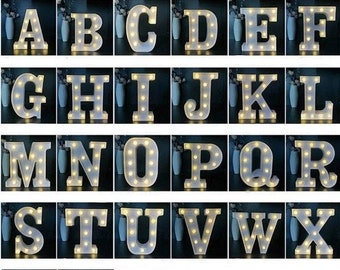 6&quot; light Up Marquee Battery Operated light up letters illuminated | Light letters | Event numbers