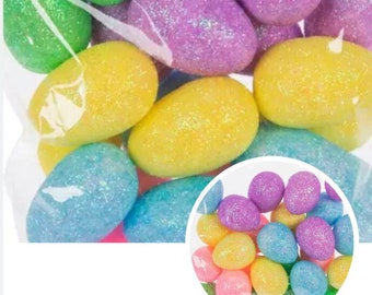 24 Choose Size Pastel Glitter Foam Eggs Easter Home Accent Spring Projects Diy Decoration