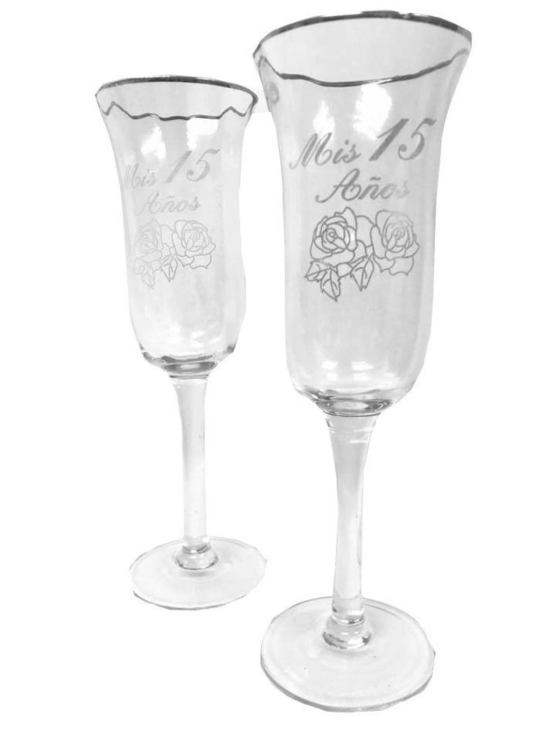 Mis Quince Anos Toasting Glass Cups Quinceanera Copas Keepsake Etsy