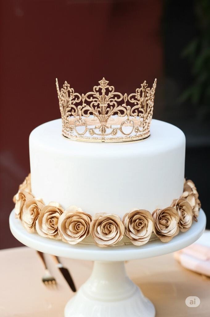 Crown Princess Wedding Cake Topper Decoration in Rose Gold - Etsy