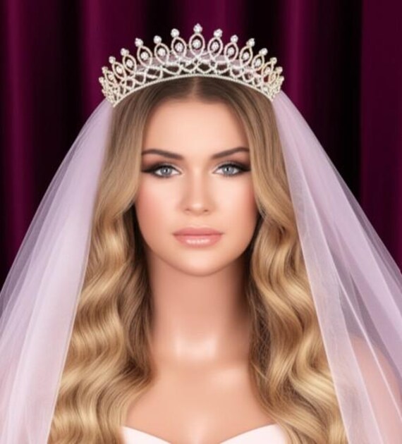 Elegant Gold Rhinestone Crown Tiara for All Occasions Gift Keepsake Gold Rhinestone Crown Tiara Elegant All Occasion Women Girls  main image 4
