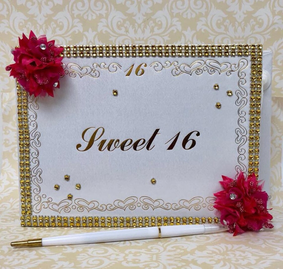Sweet 16 Guest Book Keepsake or Gift Etsy