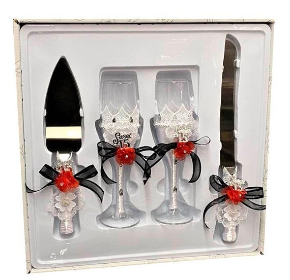 4 Piece Mis Quince Anos Cake Knife and Server Set With Etsy