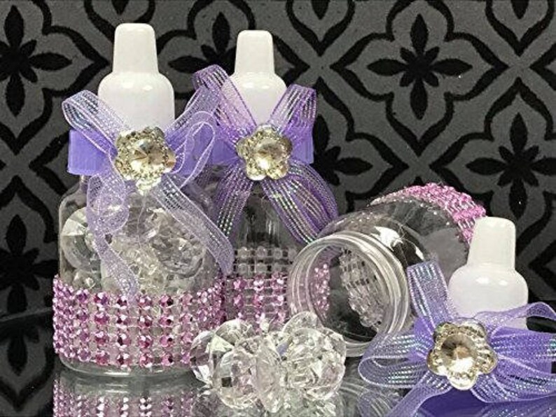 Baby Shower Favor Bottles Predecorated With Bling Etsy