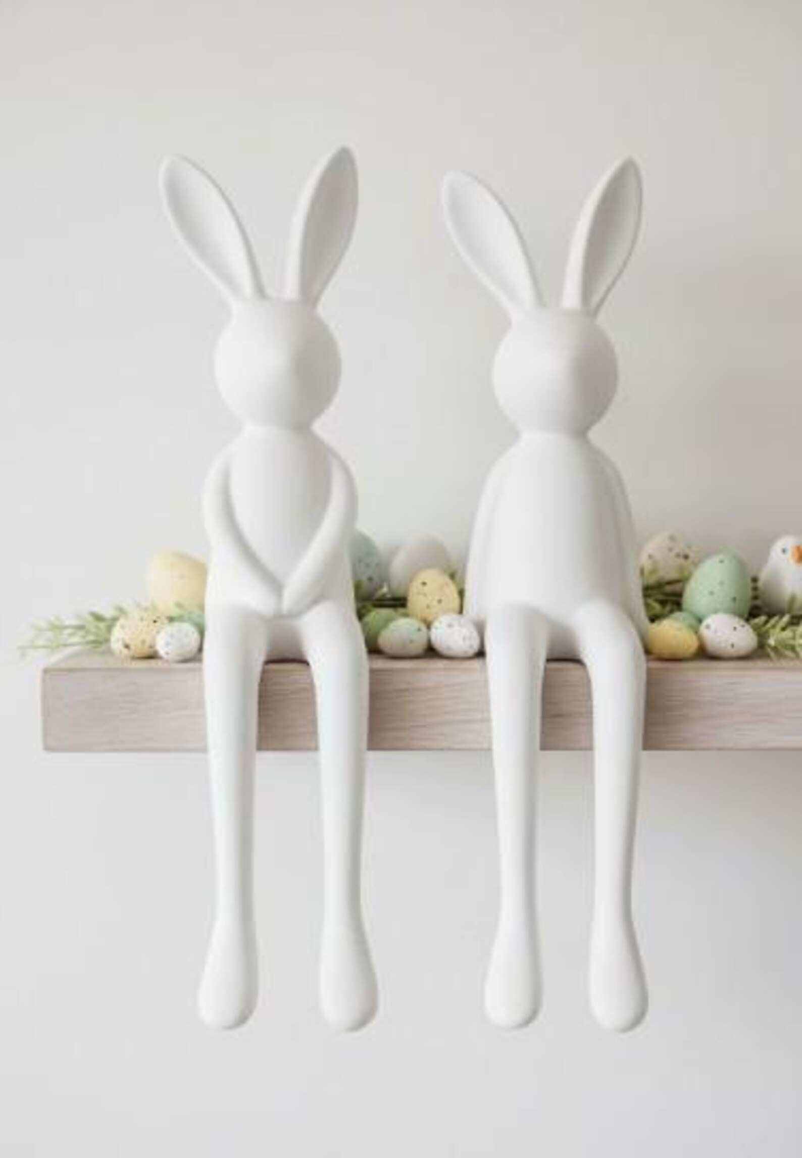 Modern Luxe Rabbit Shelf Sitter – Hand-finished in Alabaster White or ...