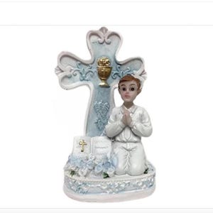 First Holy Communion Praying Boy Favor or Cake Topper Decoration or Keepsake Gift