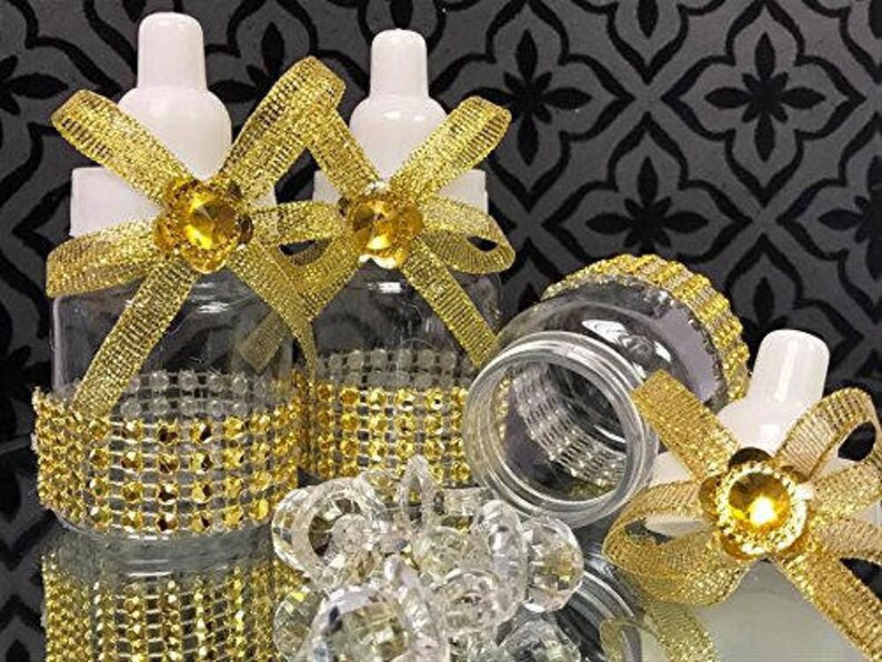 Baby Shower Favor Bottles Predecorated With Bling Etsy