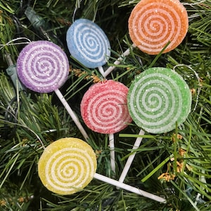 6 pc Mini lollipop ornaments Christmas Tree Wreath Decorations