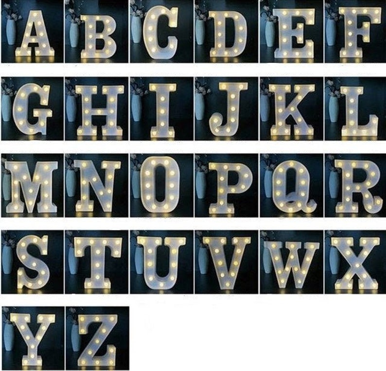 6 Light up Marquee Battery Operated Light up Letters Etsy