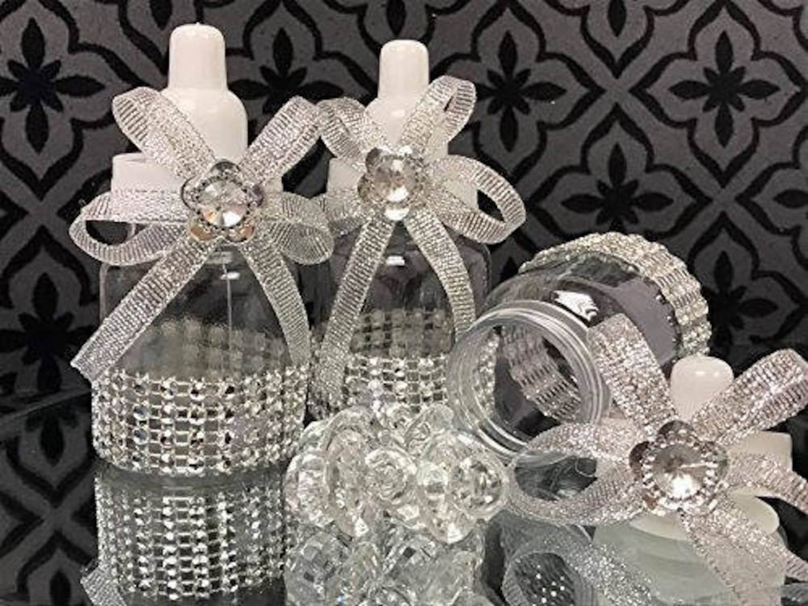 Baby Shower Favor Bottles Predecorated With Bling Etsy