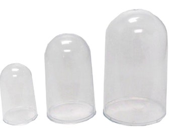 Plastic Dome Case Display Centerpiece with Clear Base DIY Favor Cake Topper Domes