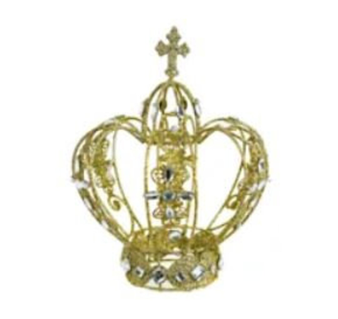 Gold Metal Gem Crown Tree Topper Christmas or Party Cake Topper