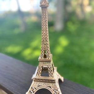 10" Gold Eiffel Tower Paris France Metal Stand Model For Table Party Decoration