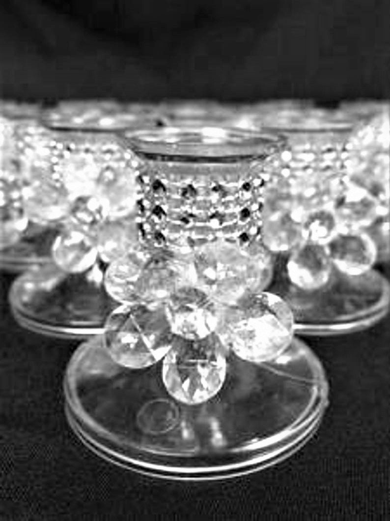 Plastic Candle Holder Cake Favors with Silver Rhinestones 16 Etsy