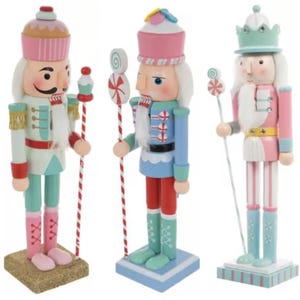 Glitter Cupcake Nutcracker, Blue Peppermint Nutcracker, Pink Pastel Candy Nutcracker Christmas Home Decor Peppermint Choose Style