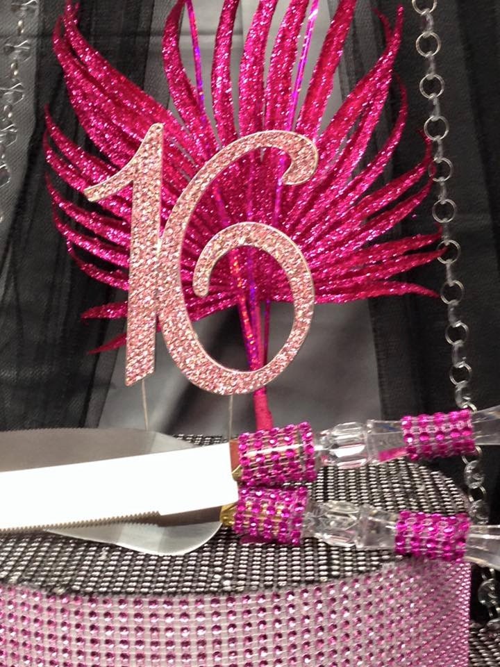 Sweet 16 Pink Rhinestone Number with Cake Knife and Server Set Etsy