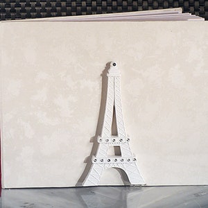 Livre d'or blanc élégant de la collection Paris Toutes les occasions Souvenir Anniversaire Mariée Mariage