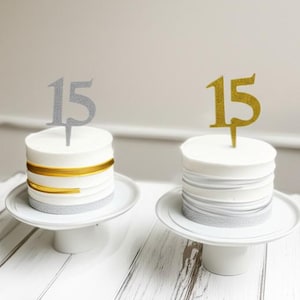 Plastic Sweet 15 Number Cake Topper Mis Quince Años Decoration