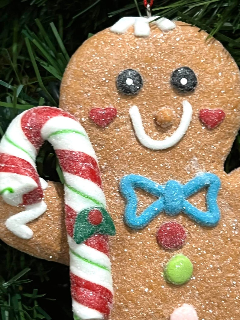 Glitter Gingerbread Girl and Boy Christmas Tree Ornament Gift