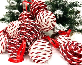Red & Green Glitter Twisted Twirl Pick Christmas Picks and Sprays