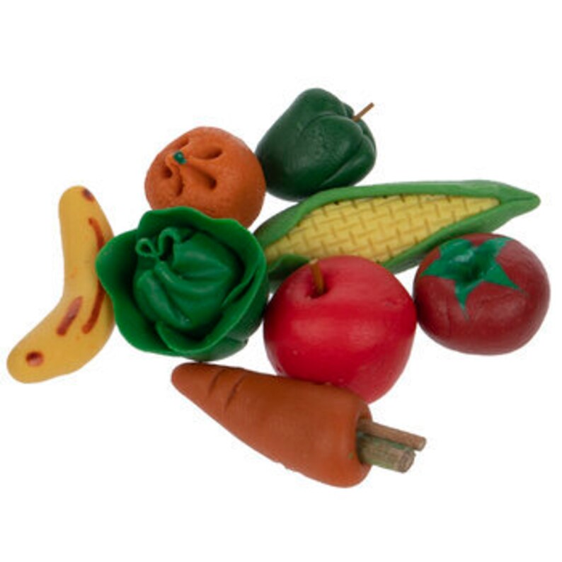 8pc Dollhouse Miniature Fruits and Vegetables Etsy