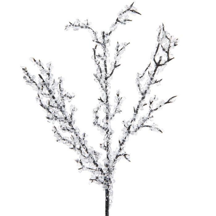 Christmas Ice Pick Icy Branch Pick Winter Ice Pick Christmas Wreath Branch  Ice Covered Branch Ice Stem Decoration 
