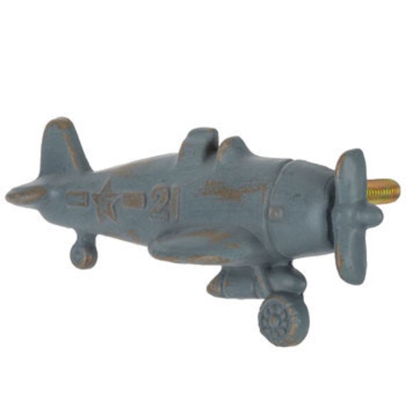 Distressed Robin Egg Blue Airplane Knob Cabinet Drawer Pull Etsy