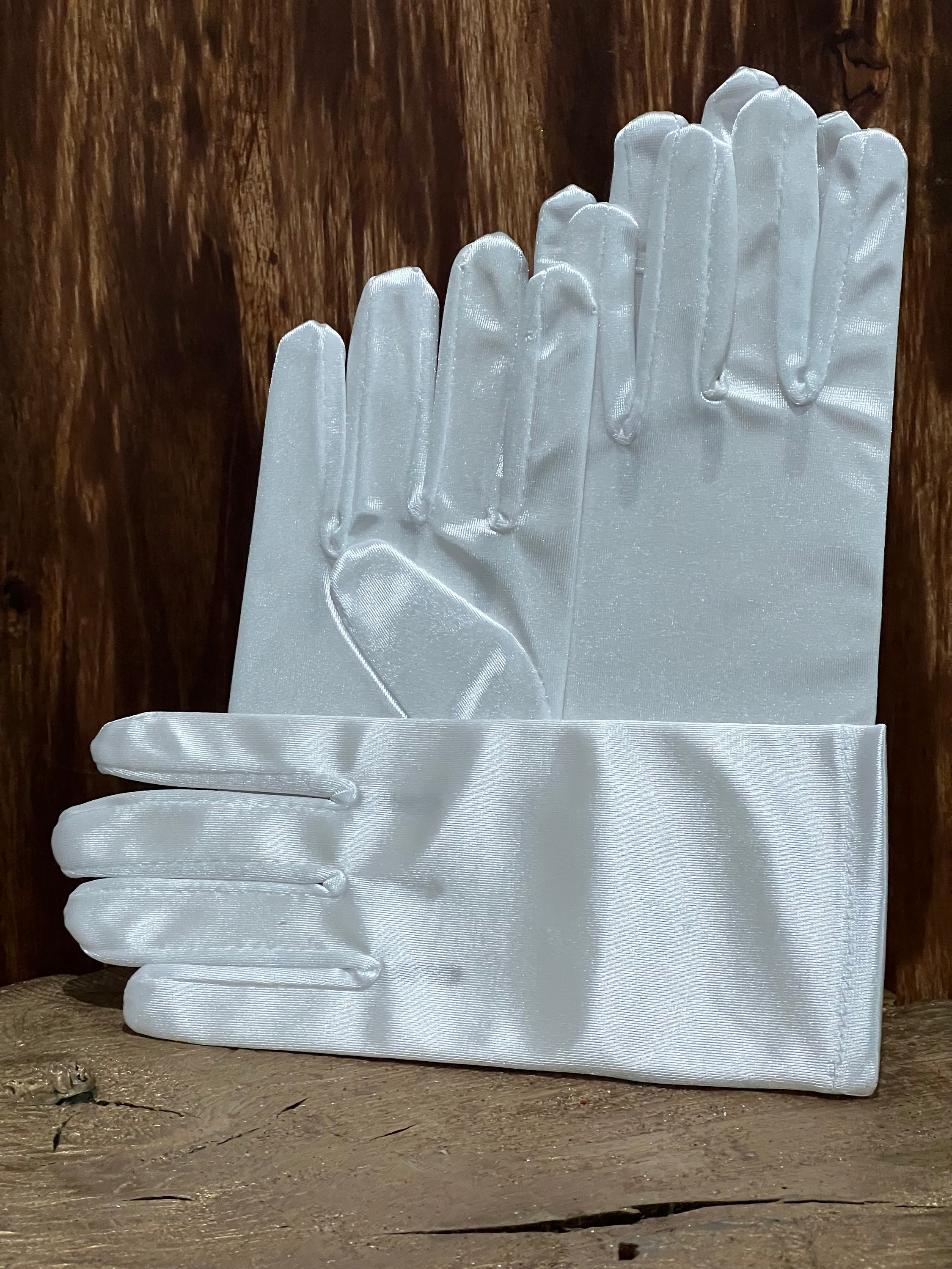 Cheap white satin gloves discount