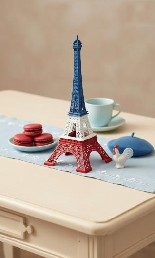 ABAKUHAUS Tovaglia Francia Grunge 140x170 Cm – Torre Eiffel, Rettangolare, Impermeabile, Per Cucina E Sala Da Pranzo