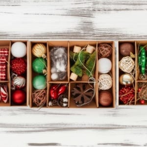 Rode, groene en gouden kerstornament | Bosboomdecoratie | Ornamenten met kerstaccenten | Feestelijk minidecor Kies stijl