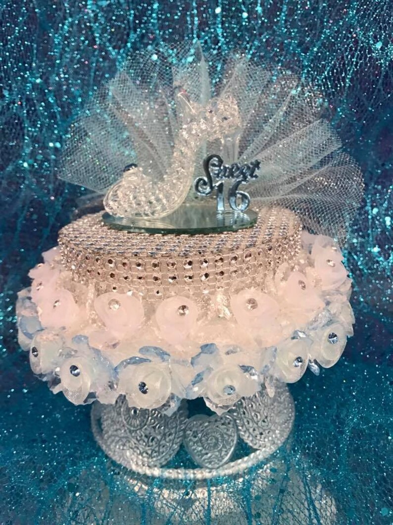 Glass High Heel Sweet 16 Sweet 15 Bridal Shower Birthday Cake Topper Centerpiece Gift Keepsake